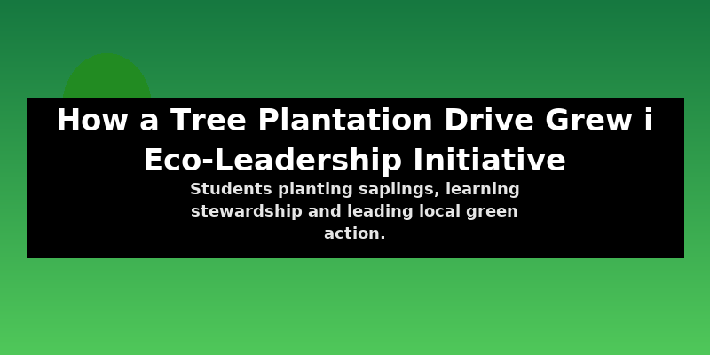How a Tree Plantation Drive Grew into an Eco Leadership Initiative